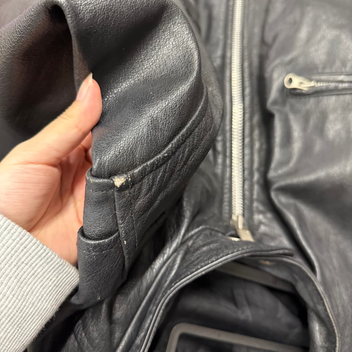 빈티지 사이드 포인트 리얼 레더 라이더 자켓 상품이미지8