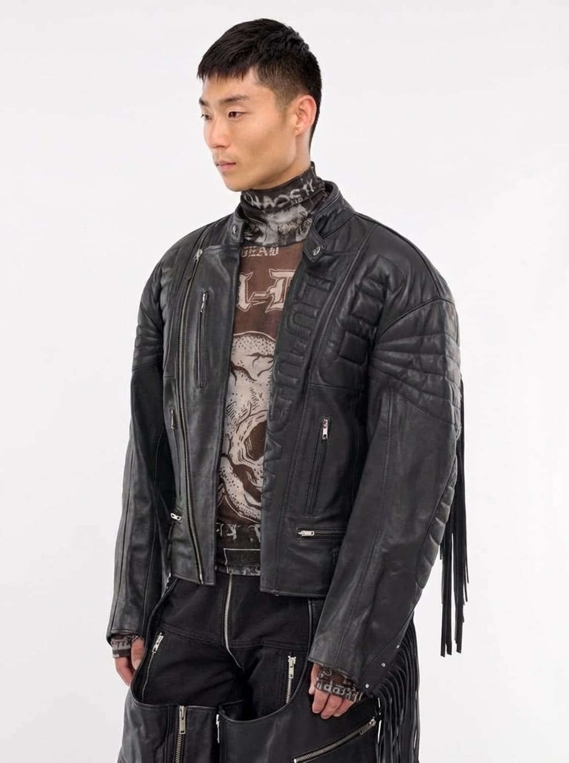 루단 2026 타투 프린팅 마스크 매쉬 롱슬리브 상품이미지1