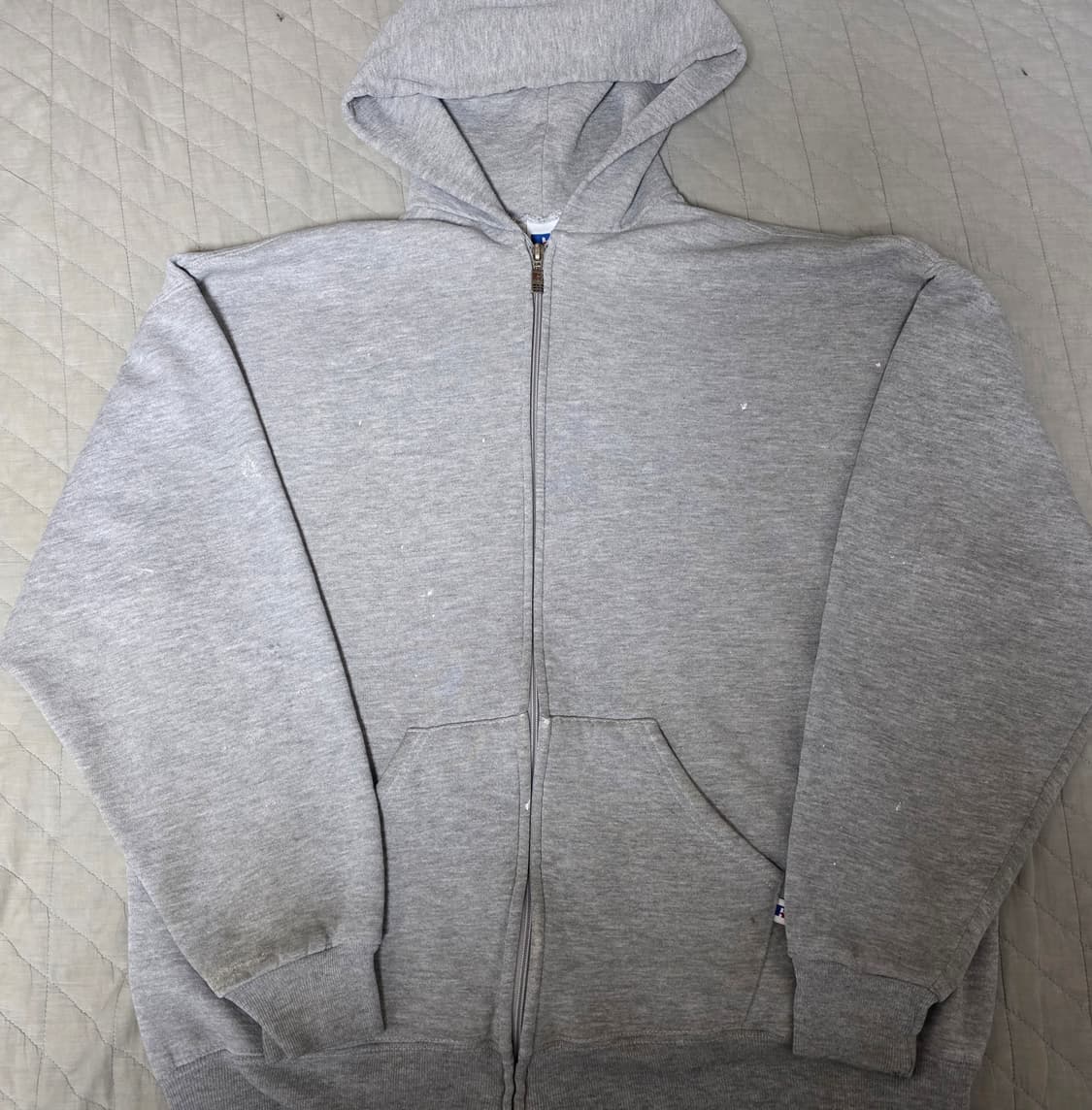 [XL] 90s 빈티지 러셀 애슬레틱 후드집업 그레이 ver. 페인팅 상품이미지1