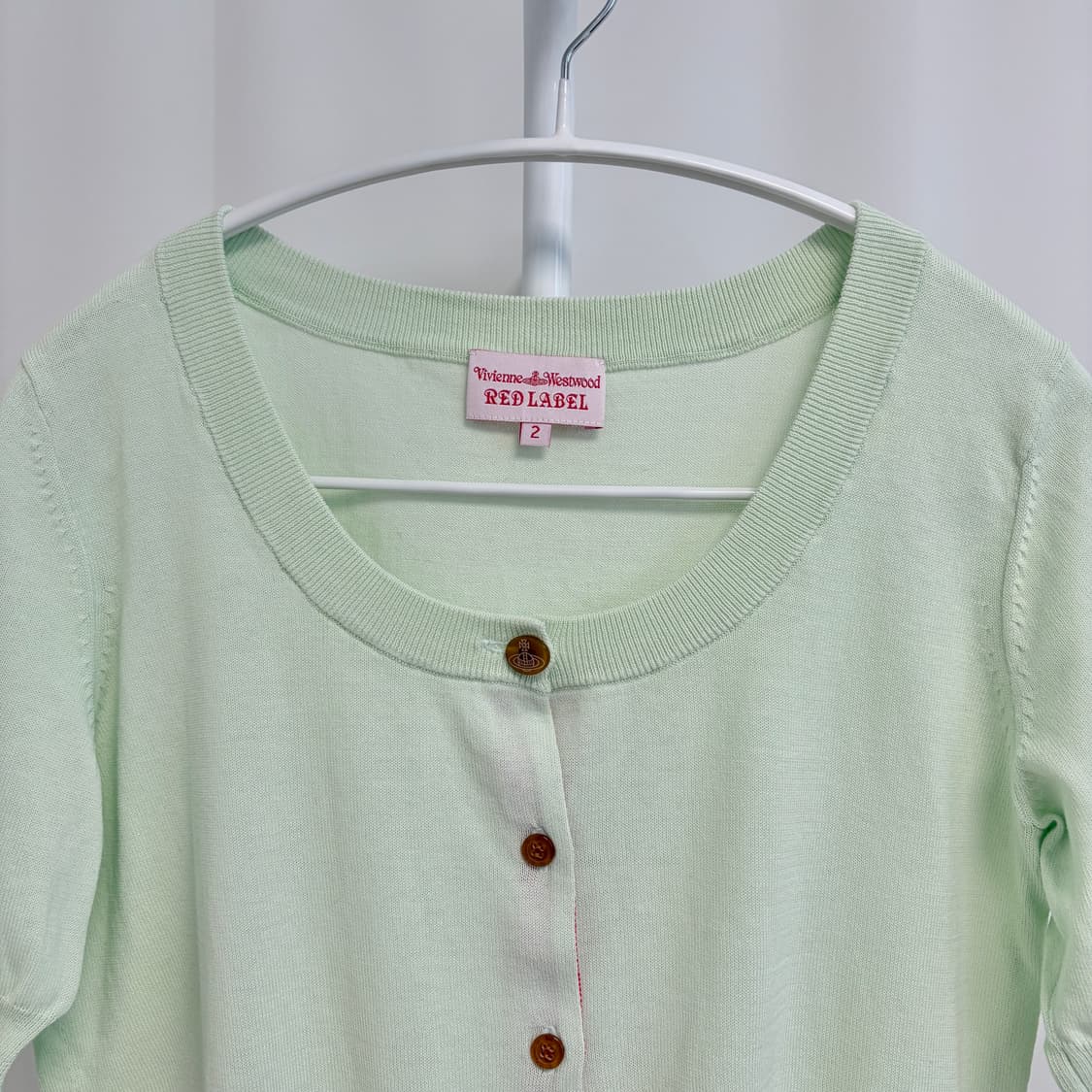 비비안웨스트우드 코튼 유넥 반팔 니트 가디건 상품이미지3