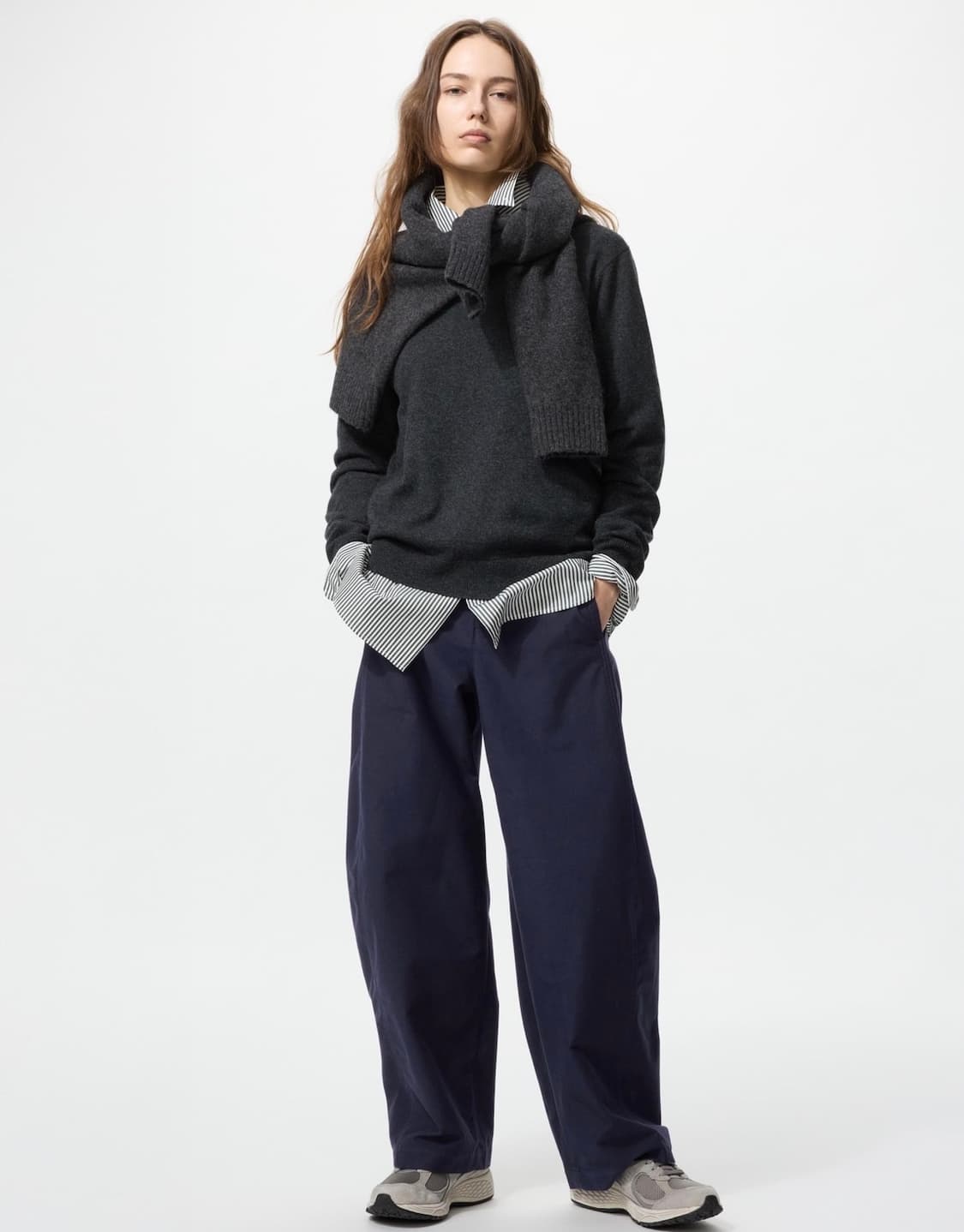 유니클로 저지베럴레그팬츠 네이비 상품이미지1