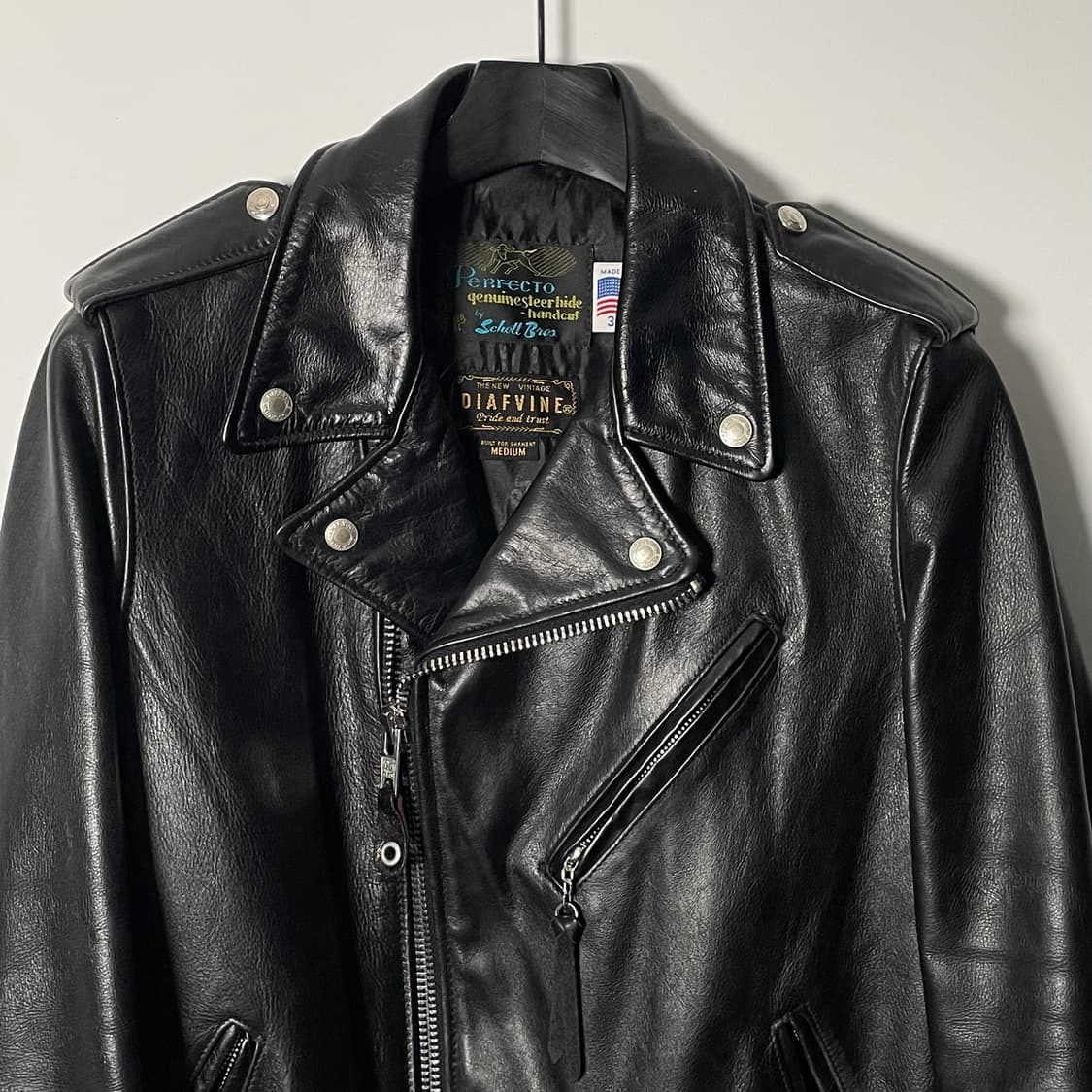 쇼트 X 디아프바인 626 리얼레더 라이더 자켓 (on.265)   상품이미지2