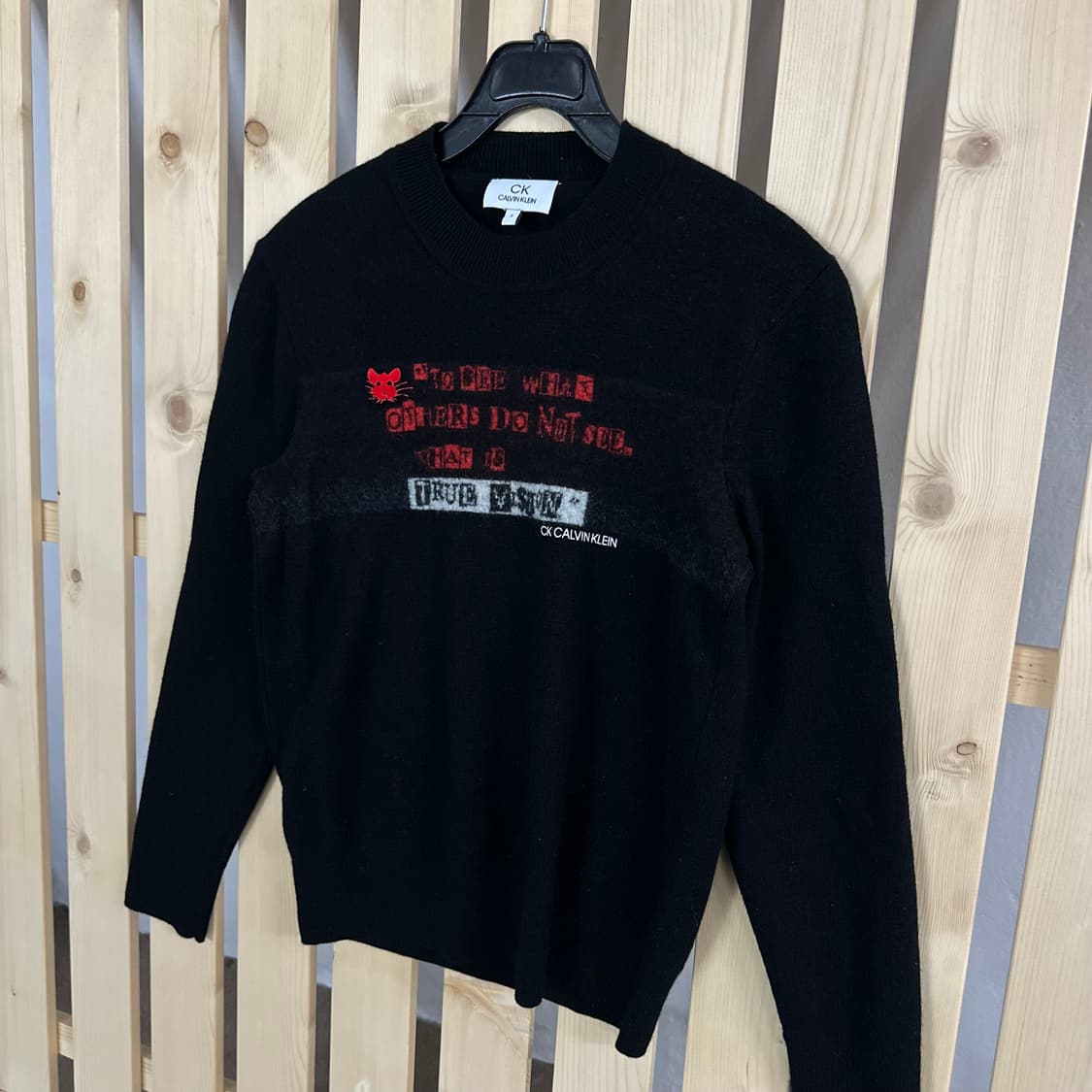 (S) 캘빈클라인 블랙 그래픽 니트 상품이미지2