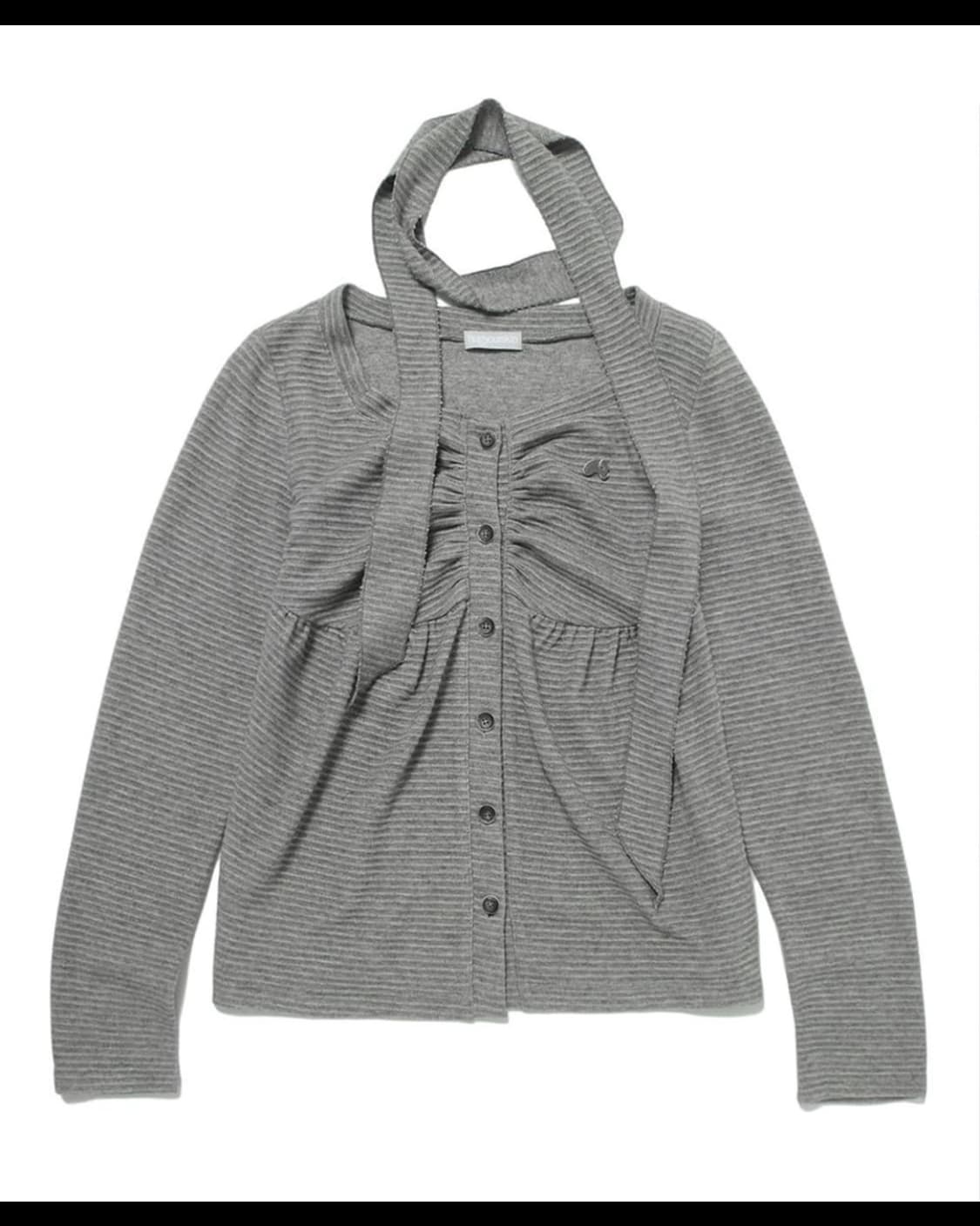 허그유어스킨 니트 베이비돌 가디건 차콜 상품이미지4