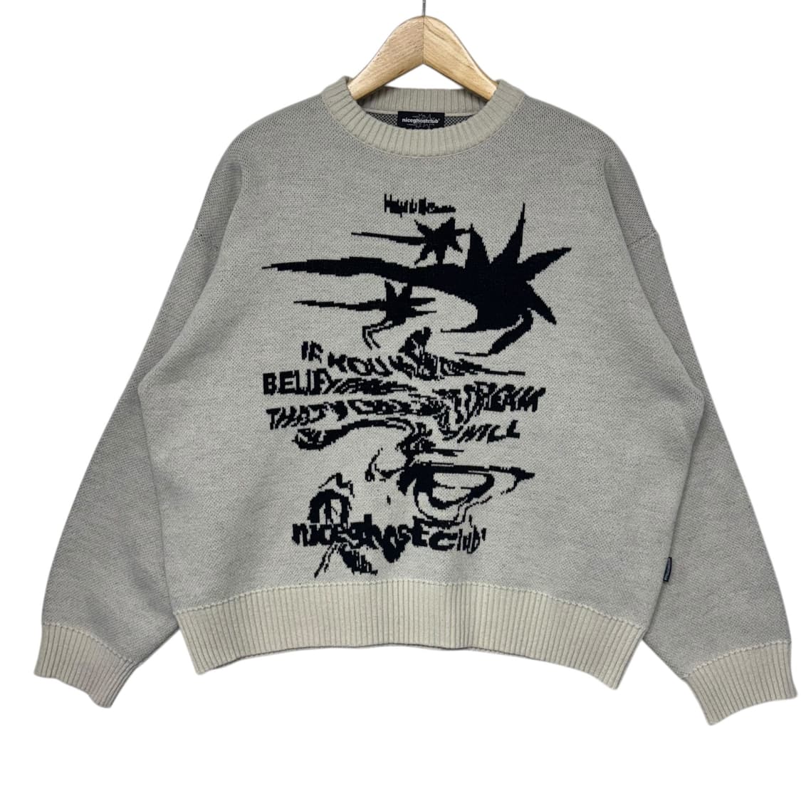 나이스고스트클럽  토네이도로고 라운드니트 상품이미지1