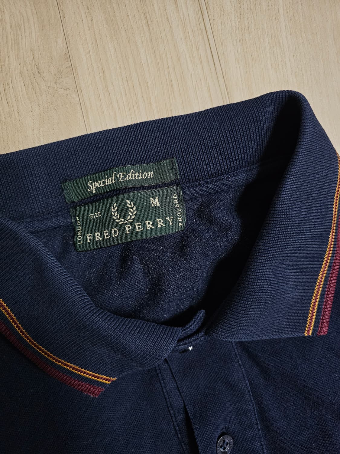 프레드 페리 네이비 트윈팁 폴로 셔츠 M 상품이미지4