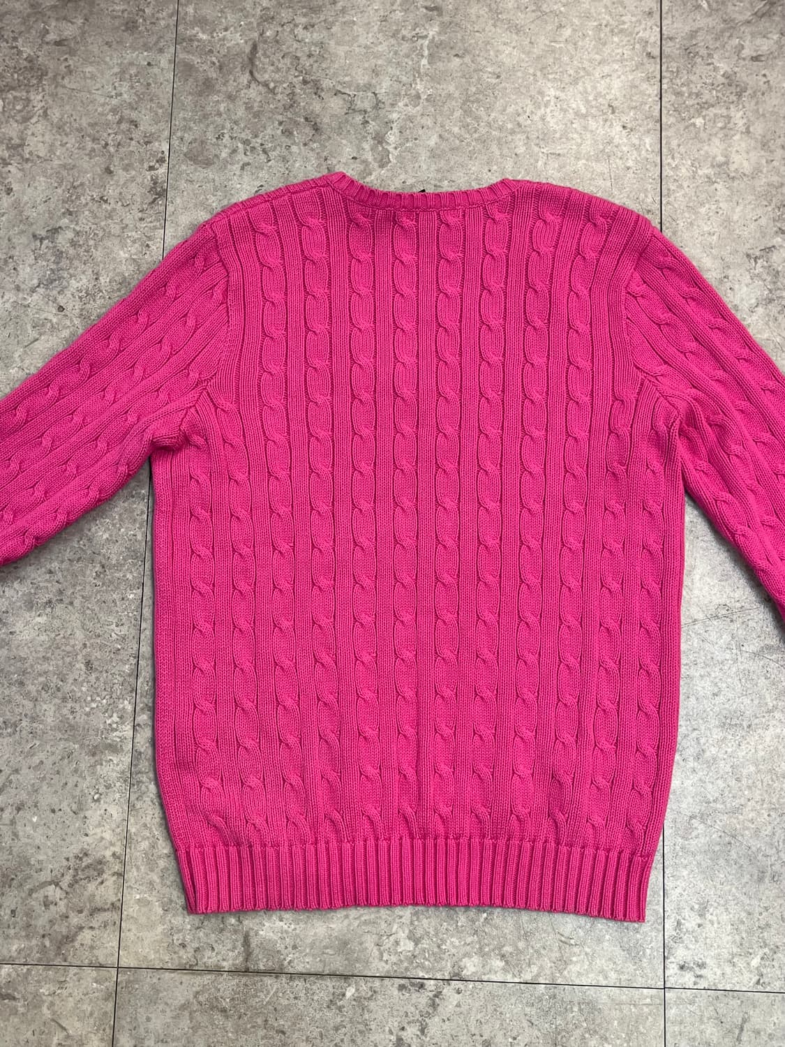 폴로 랄프로렌 꽈배기 브이넥 니트 핑크 L #csz2294 상품이미지9