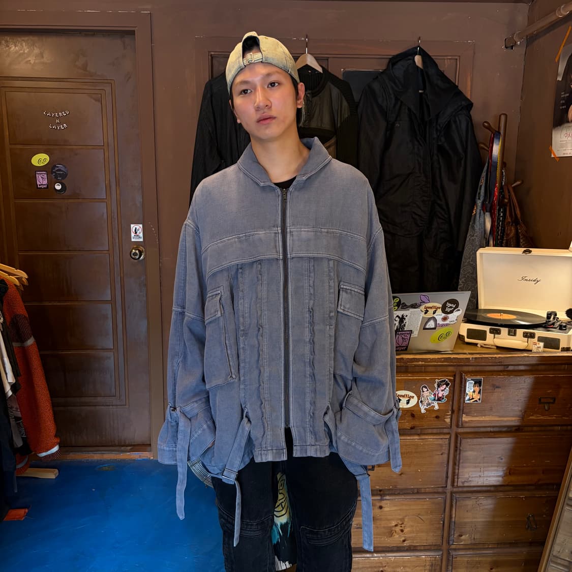 나아나나 오버실루엣 벨티드 린넨 집업 자켓 상품이미지2