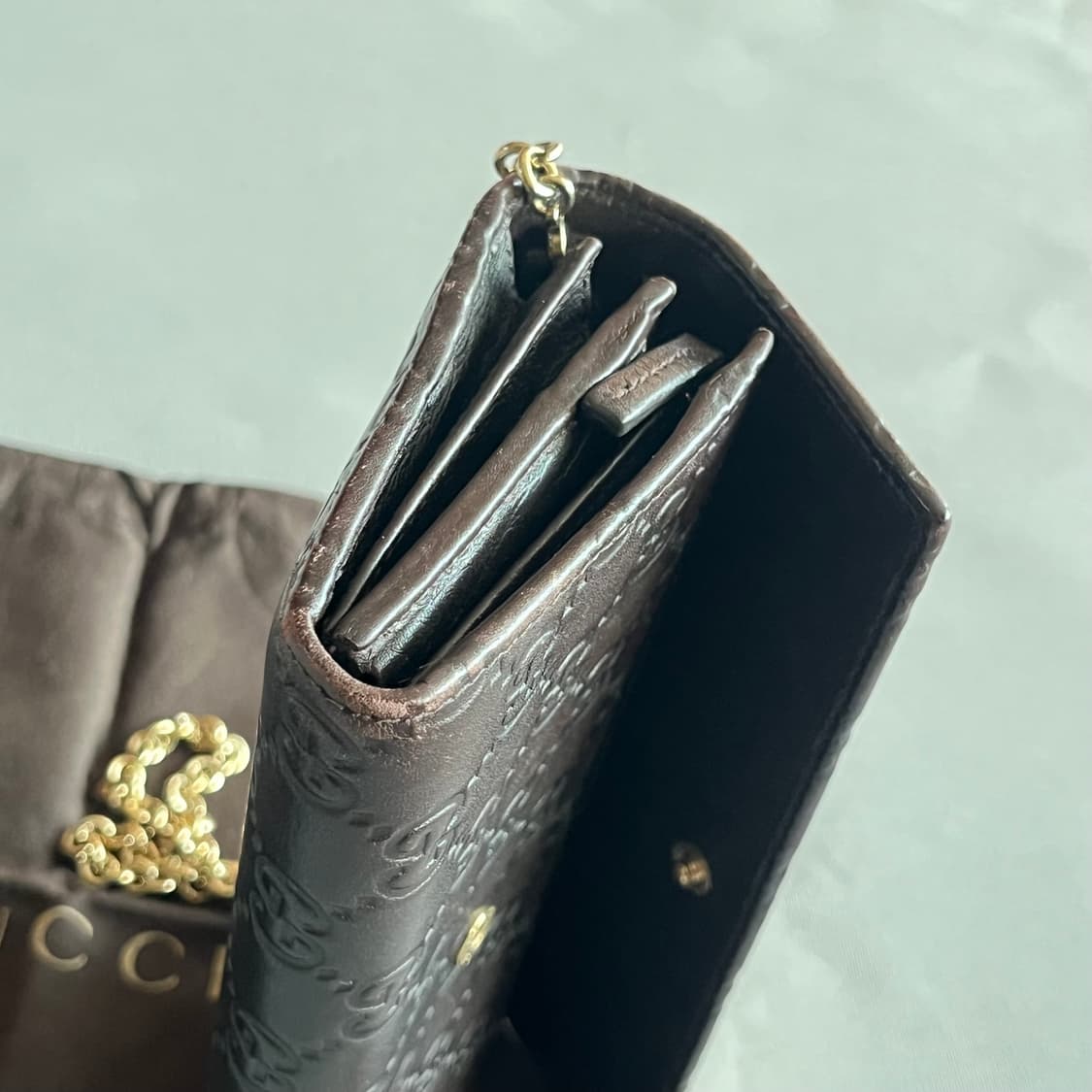 구찌 레더 체인 클러치/지갑 상품이미지4