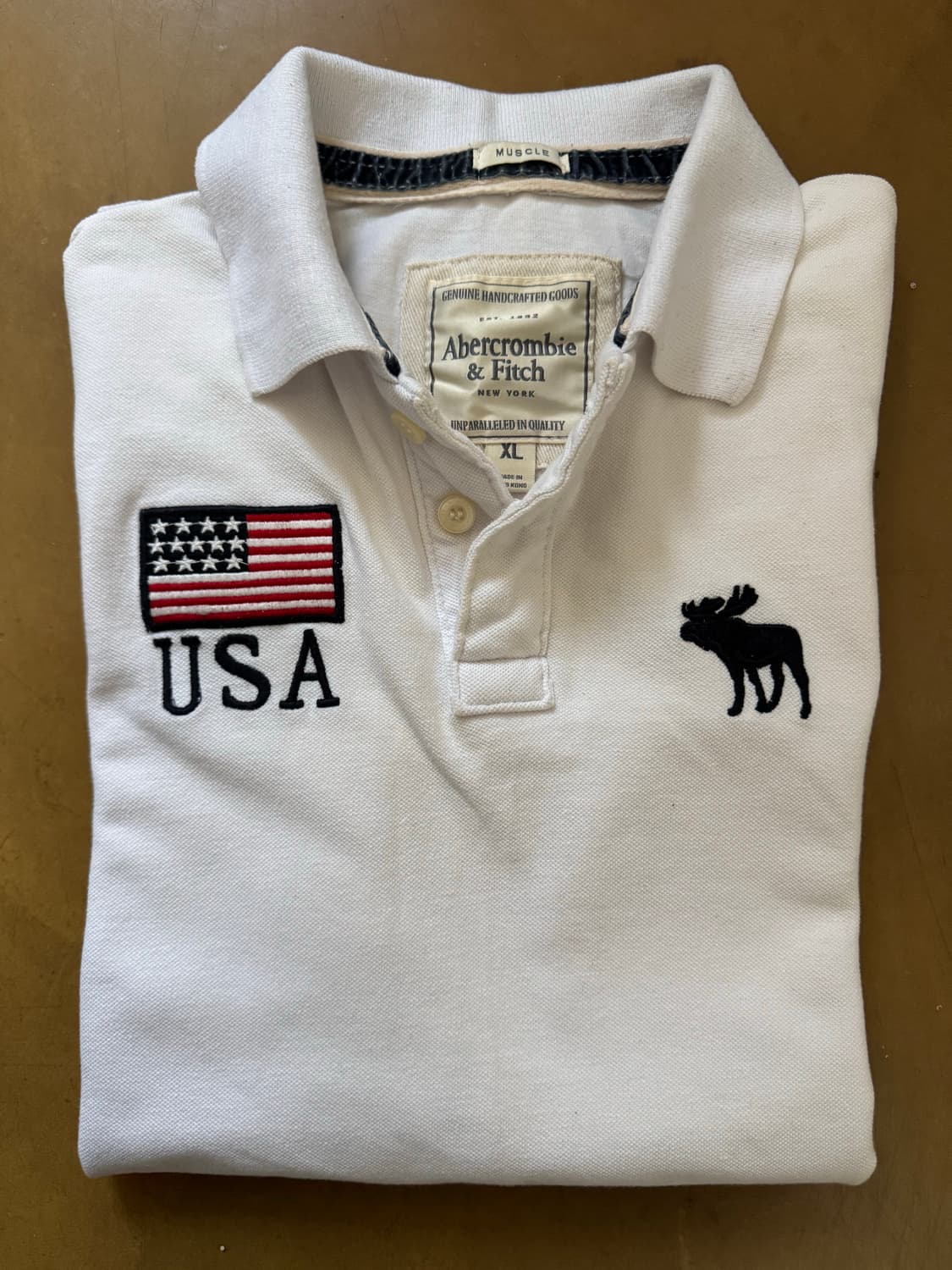 아베크롬비 빅무스 USA 성조기 화이트 폴로 카라티 상품이미지4