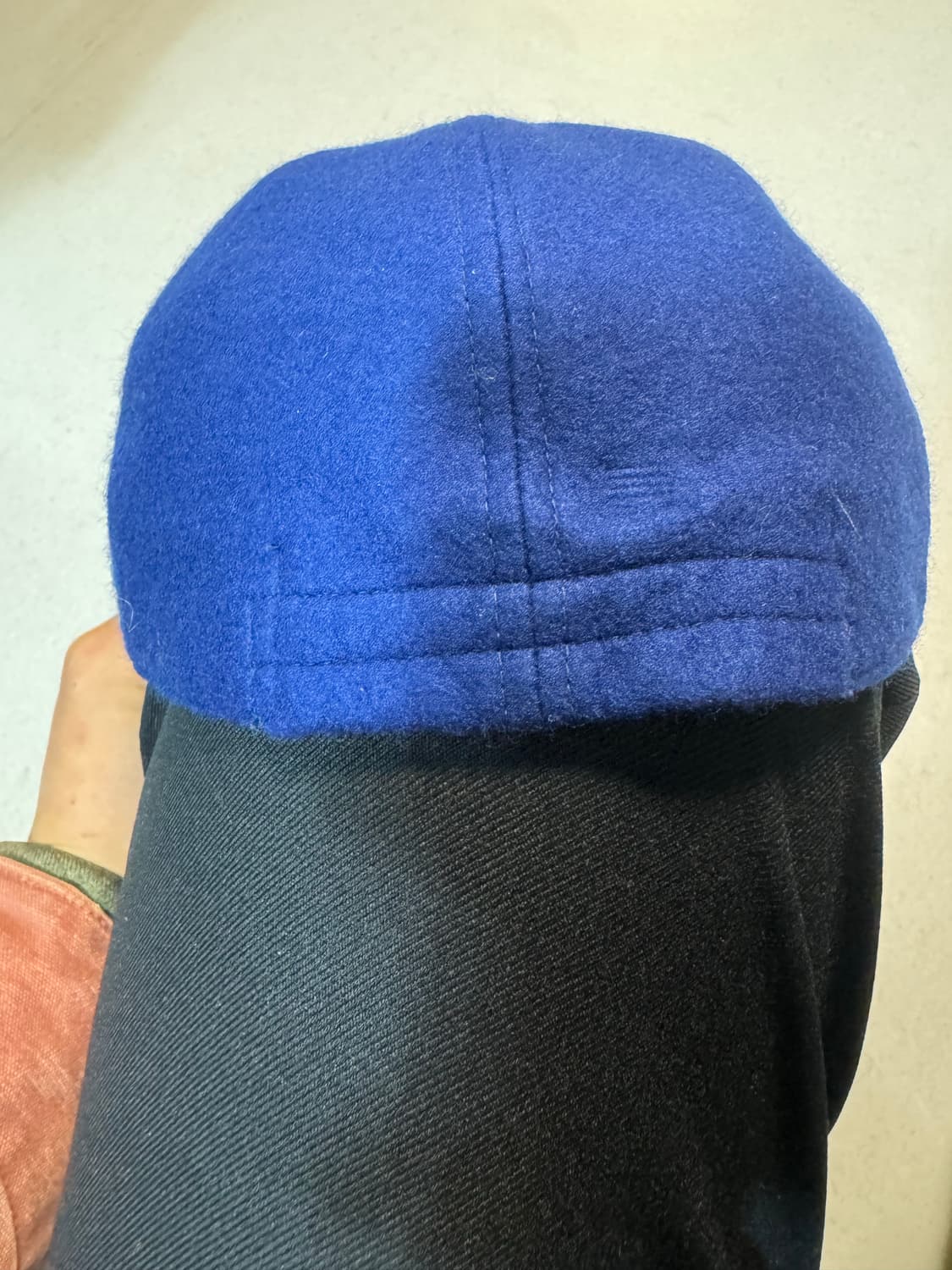 80~90s 컨버스 올스타 빈티지 울 볼캡 블루 모자 자수 로고 스냅백 상품이미지3