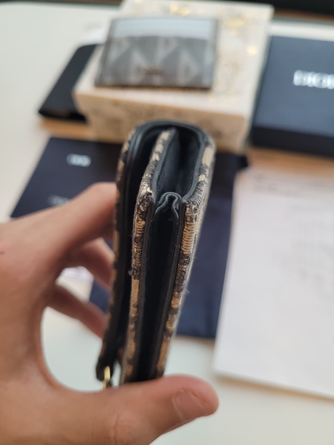 (금장) 디올 오블리크 새들플랩 카드지갑 상품이미지8
