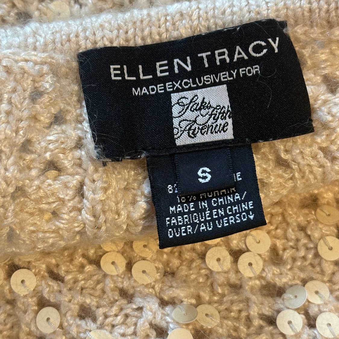 Ellen Tracy 스팽글 아이보리 니트 상품이미지3