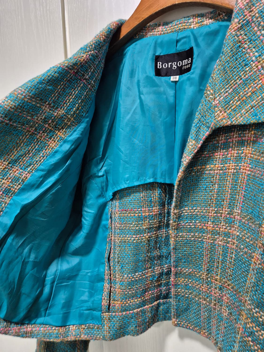 Borgoma 로즈 트위드 체크 자켓 상품이미지3