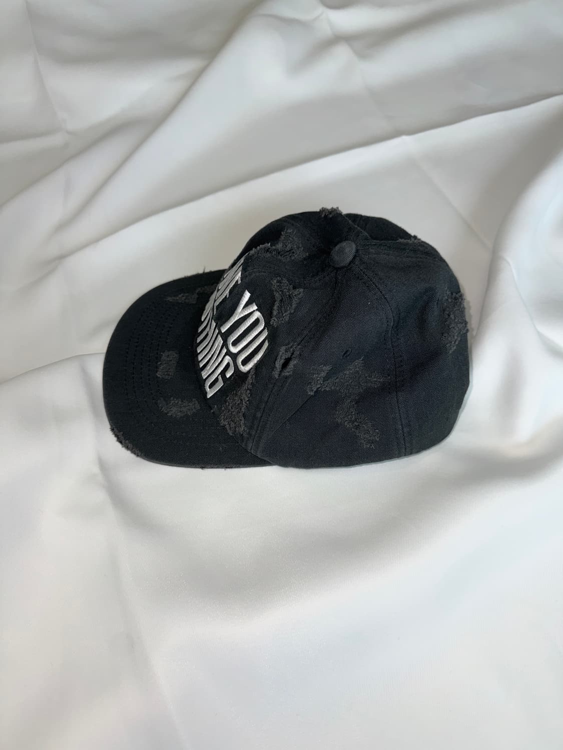 파르티멘토우먼) 레터링 데미지 워싱 볼캡 상품이미지3