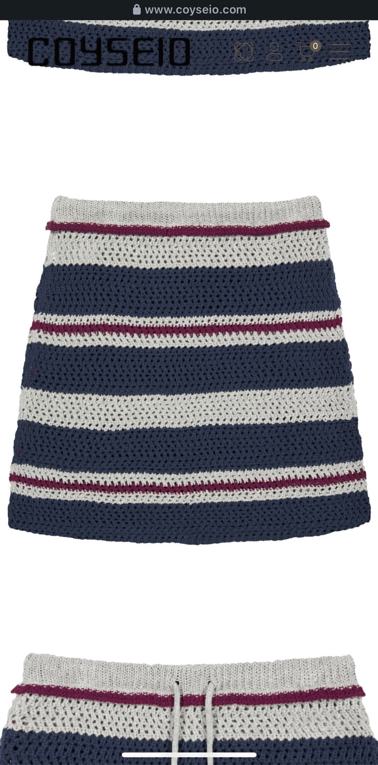 Coyseio STRIPE LAYERED KNIT SKIRT GREY 상품이미지2