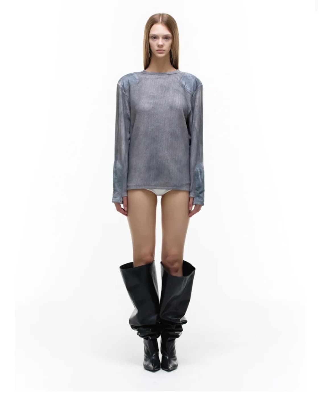 오퍼스 0012 redrum patch knit dark grey 상품이미지3