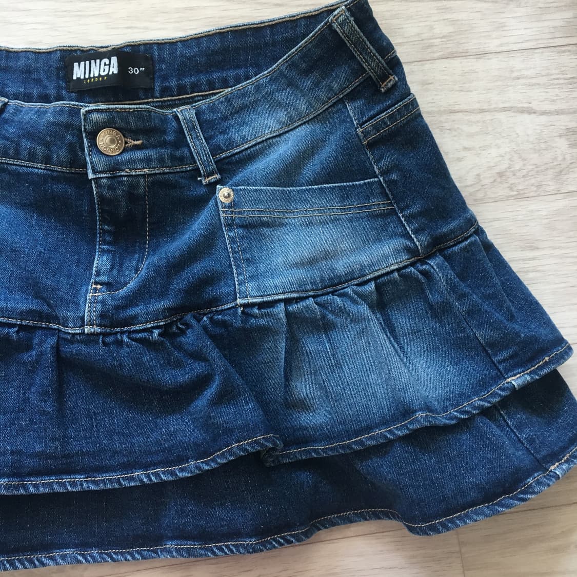 (새상품)y2k 밍가런던 데님 스커트 상품이미지4