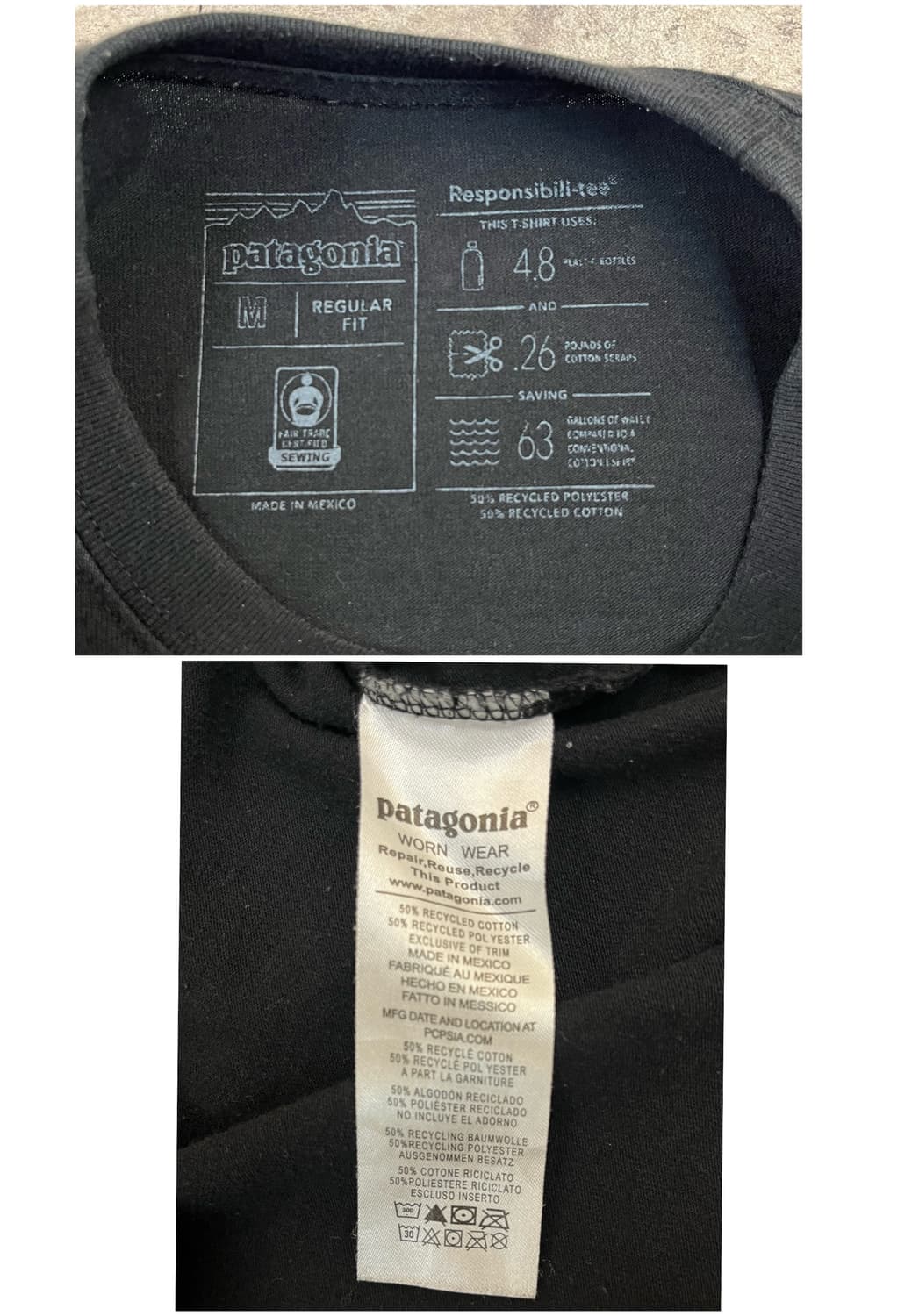 파타고니아 반팔티 블랙 M #csz4046 상품이미지3