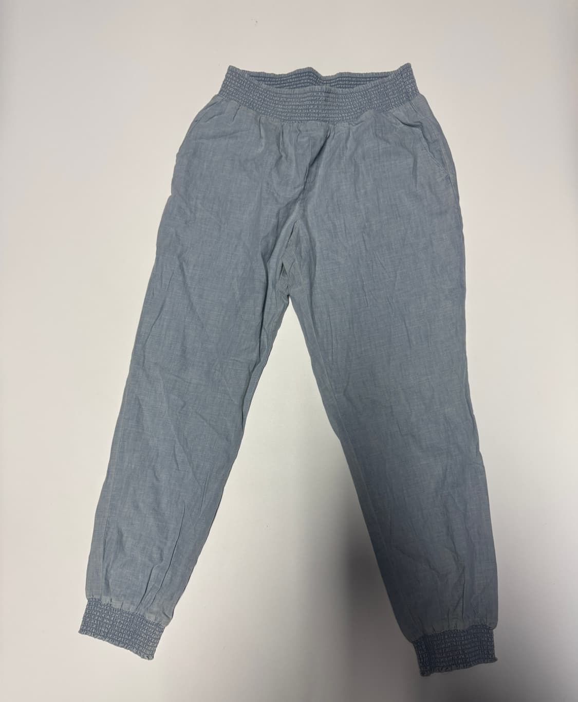 여성 희귀!! 폴로 랄프로렌 샴브레이 밴딩 면바지 25.9인치 상품이미지1