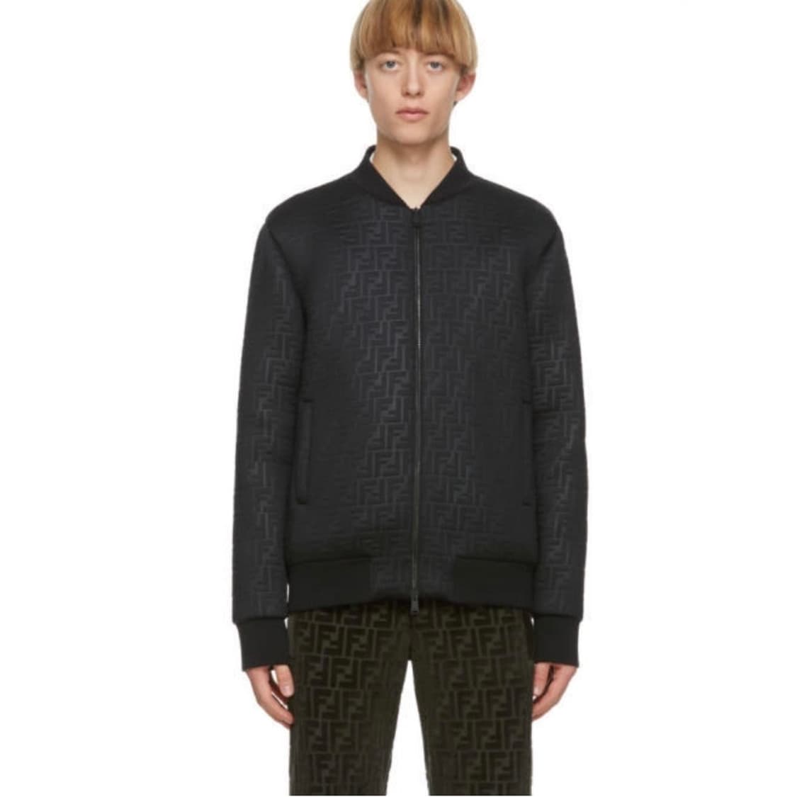 [S+급/48] 펜디 FF로고 벨벳 봄버 자켓 블루종 집업 상품이미지8