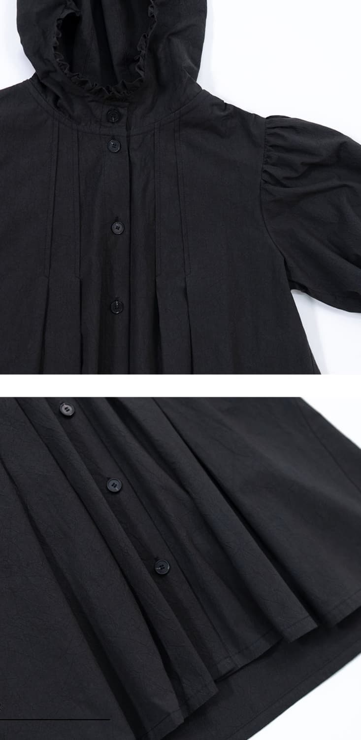 유노이아 Pookie Hooded Shirt - Black 상품이미지4