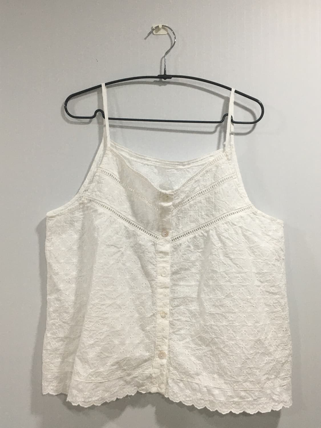 화이트 레이스 레이어드 민소매 상품이미지1