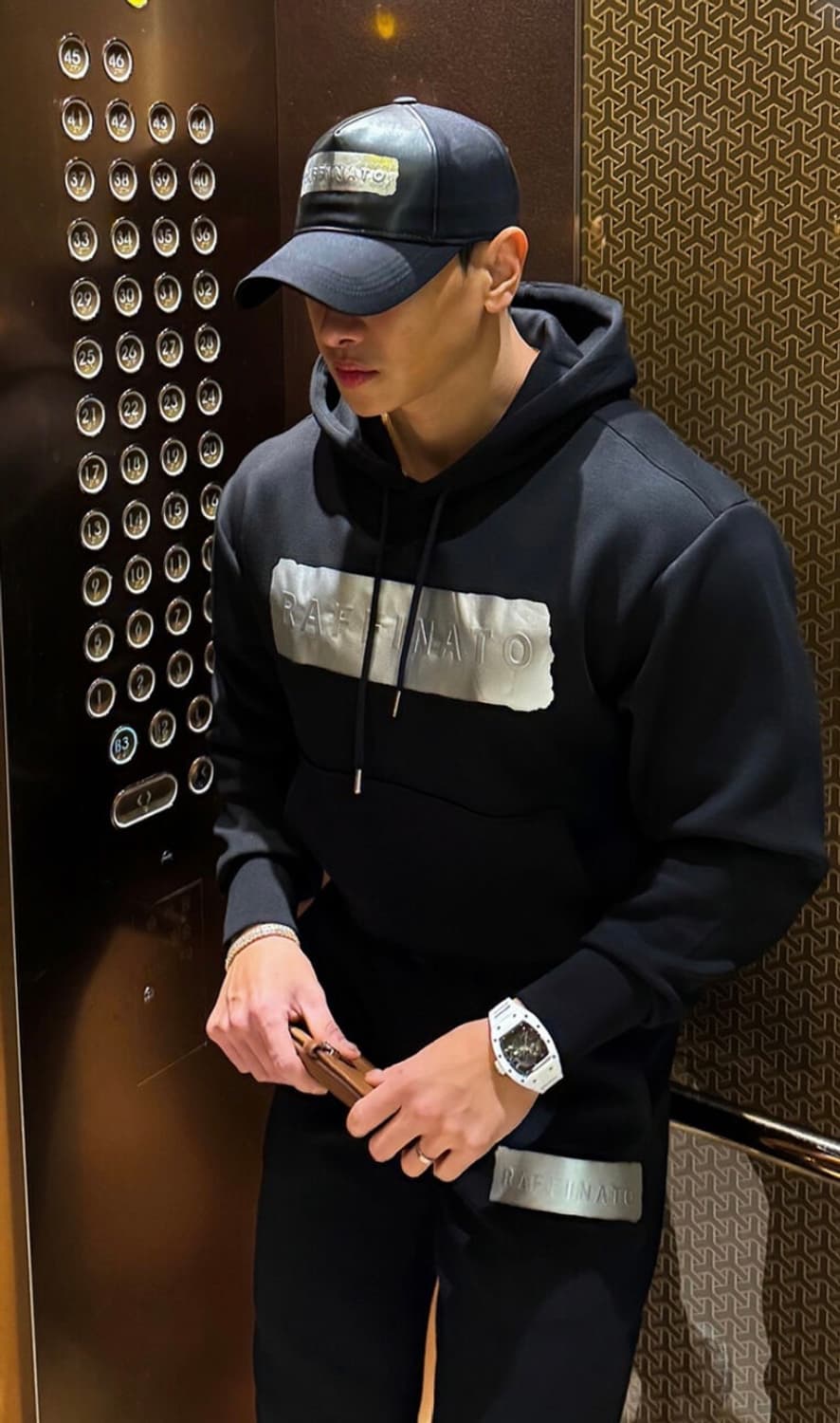라피나토 메탈릭 후드조거 트레이닝 셋업48사이즈 모자포함 상품이미지2