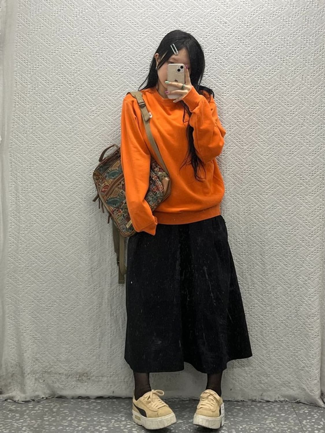 나이키 00's 퓨추라로고 자수 오렌지 맨투맨 스웻셔츠 XL C06740 상품이미지2