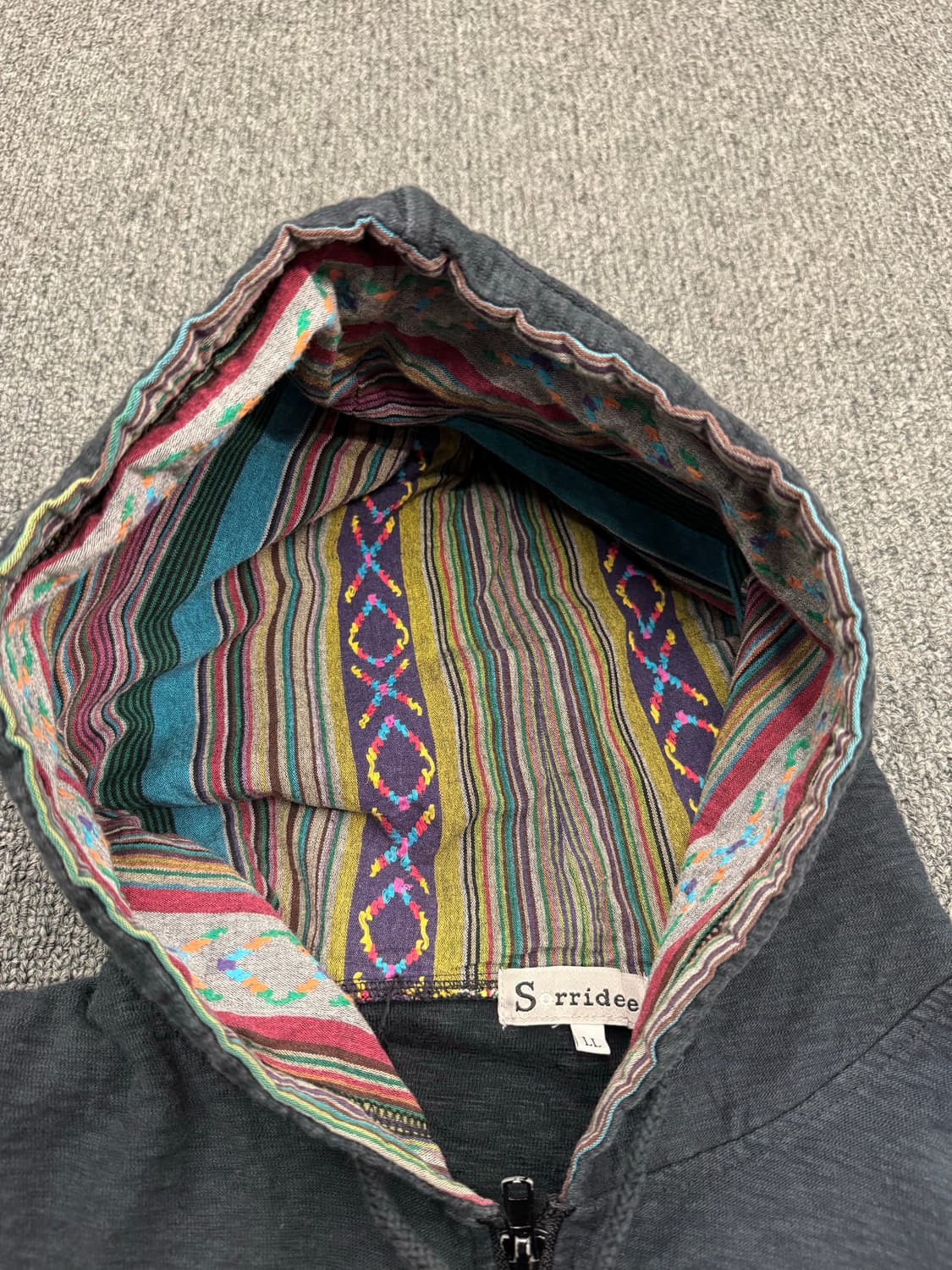 LL)Sorridere 빈티지 패턴 포인트 후드 베스트 조끼 상품이미지3