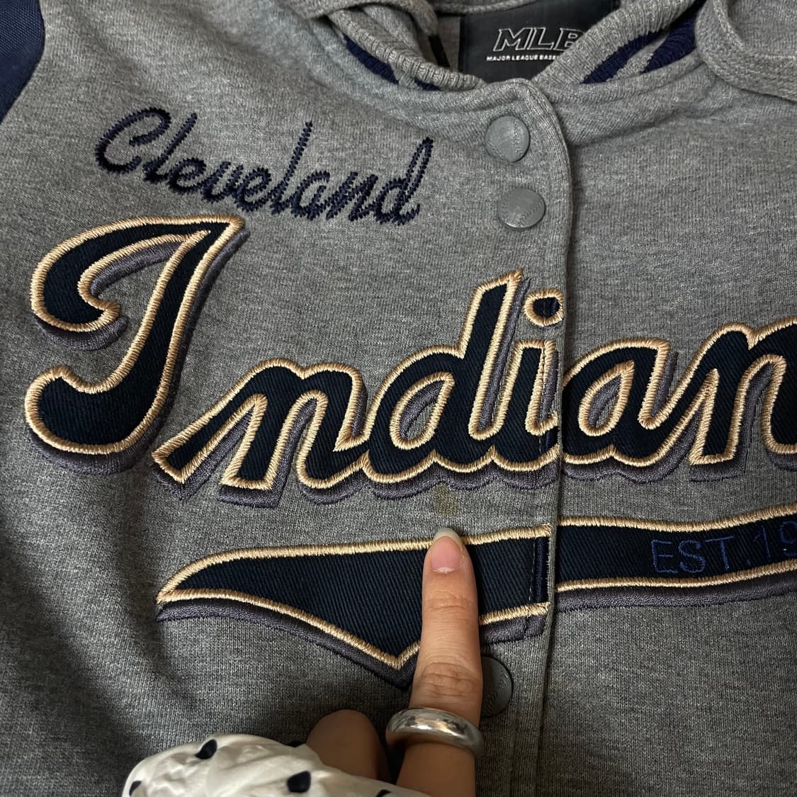 MLB 클리블랜드 인디언스 후드 야구 점퍼 90 상품이미지5