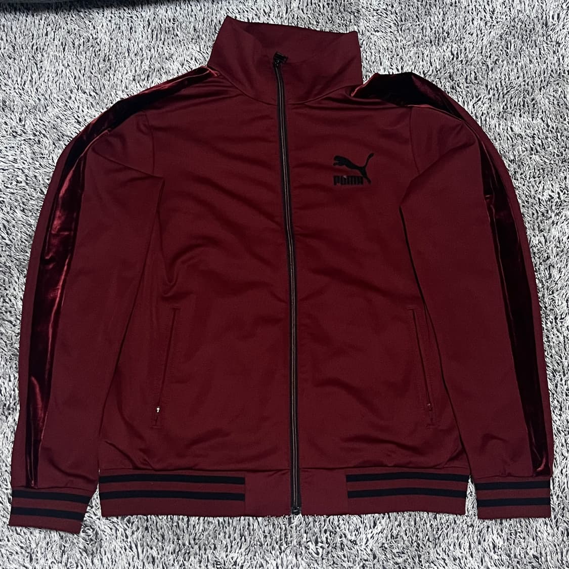 퓨마 버건디 벨벳 셋업 상품이미지1