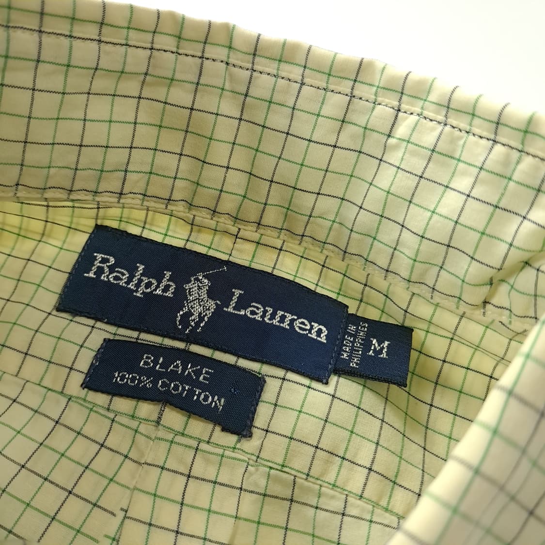 CK183 M 폴로 90s 라이트옐로우 마이크로체크 반팔 셔츠 남방 상품이미지3