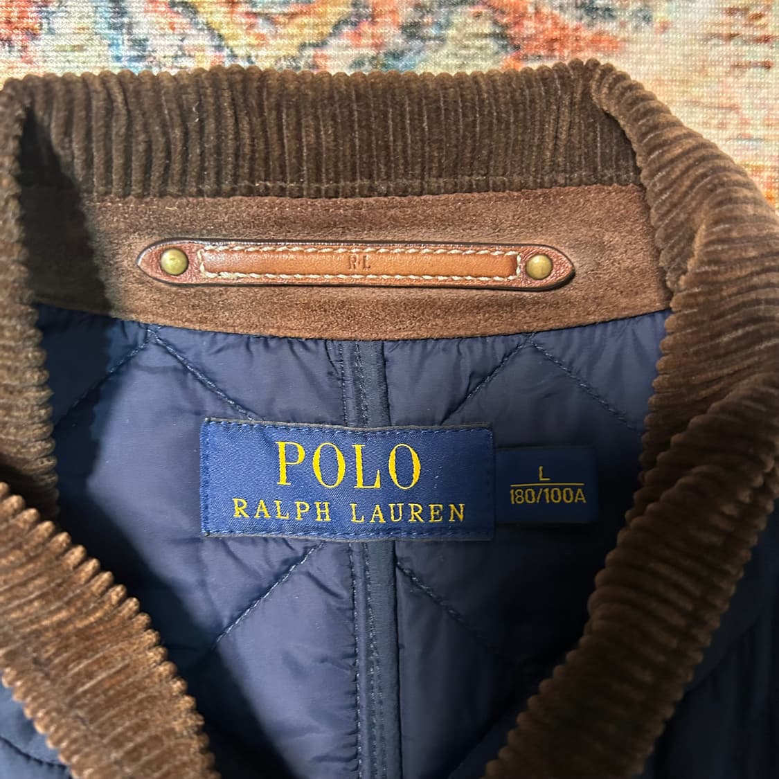 [L] 폴로 랄프로렌 송아지 가죽 덧댐 퀄팅 자켓 상품이미지5