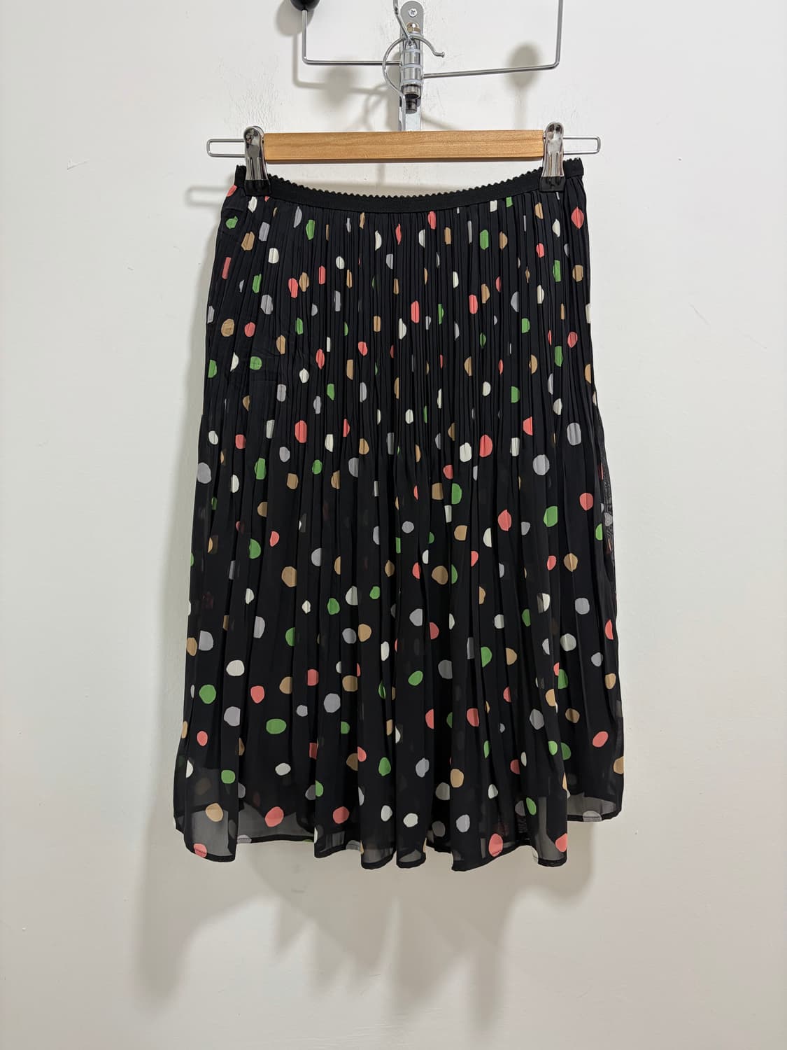 도트 플리츠 레이스 스커트 상품이미지1