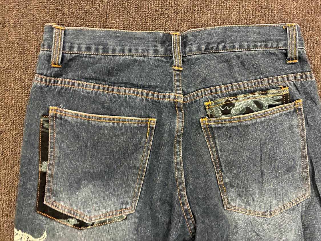 82)Japanese vintage 여성 용 자수 데님팬츠 상품이미지8