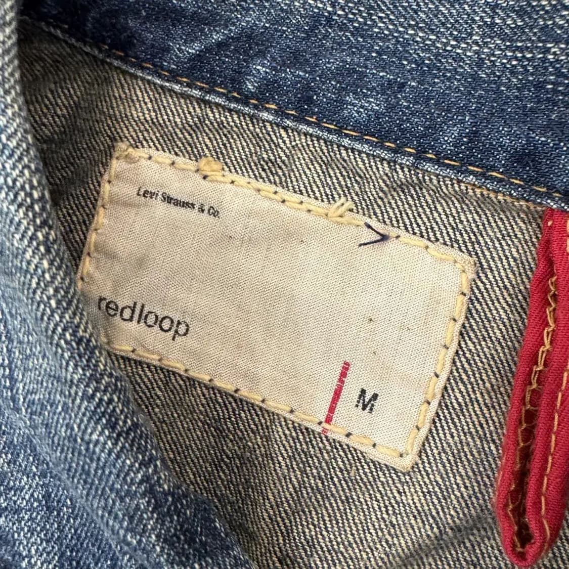 M 리바이스 redloop 레드룹 워싱 데님 청자켓  상품이미지4