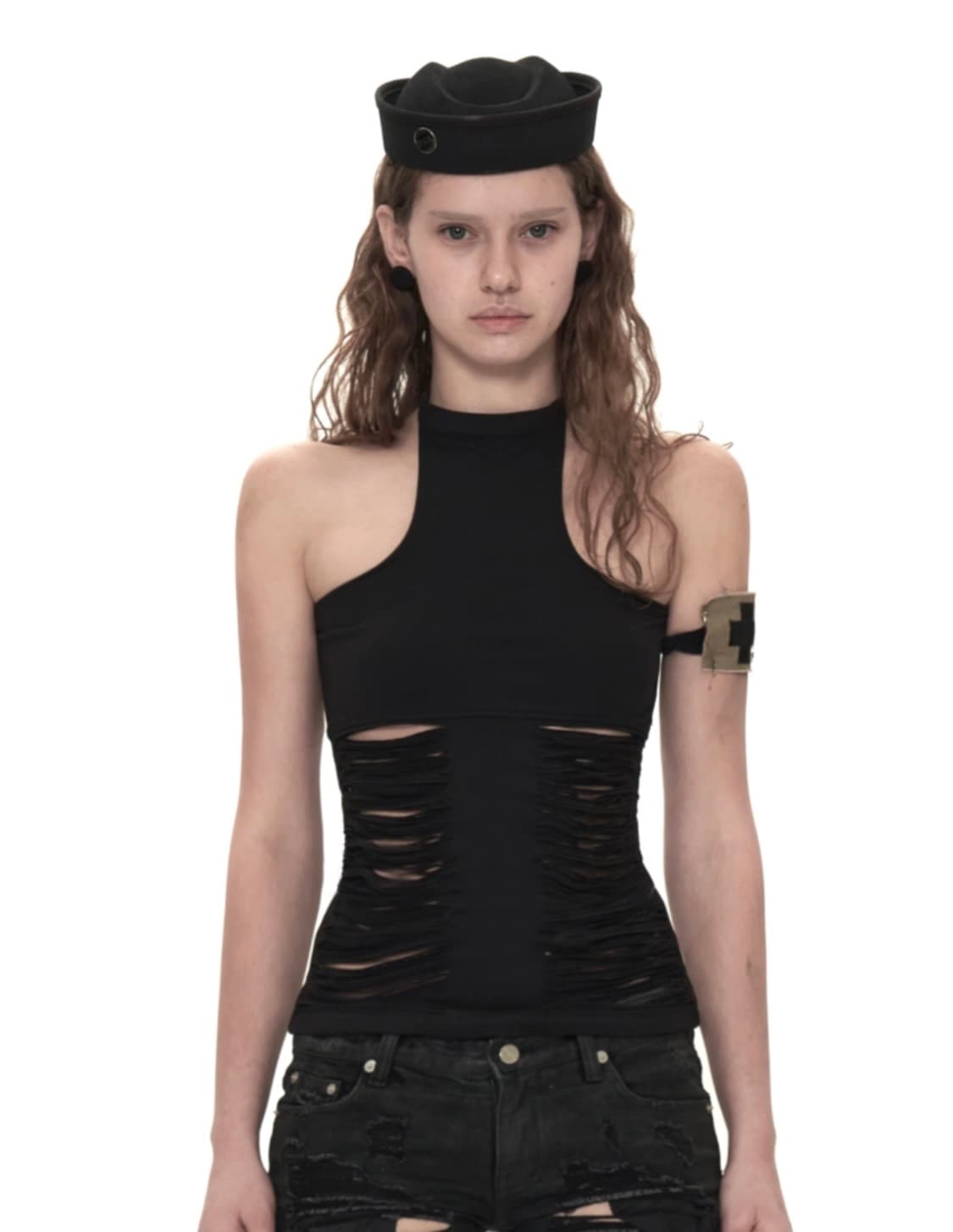 FRINGED CUTTING HALTERNECK TOP 상품이미지1