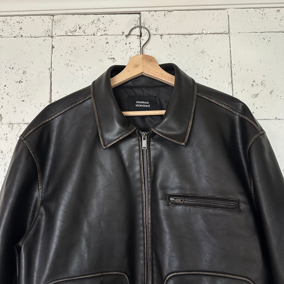XL 무신사 스탠다드 가죽 블루종 상품이미지2
