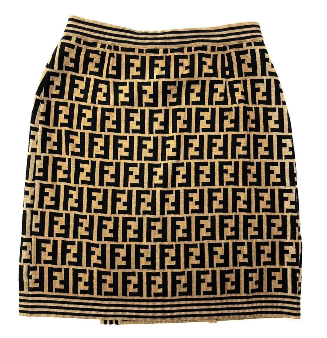 Fendi 펜디 모노그램 FF 주카 로고 메리노 울 랩 스커트 상품이미지4