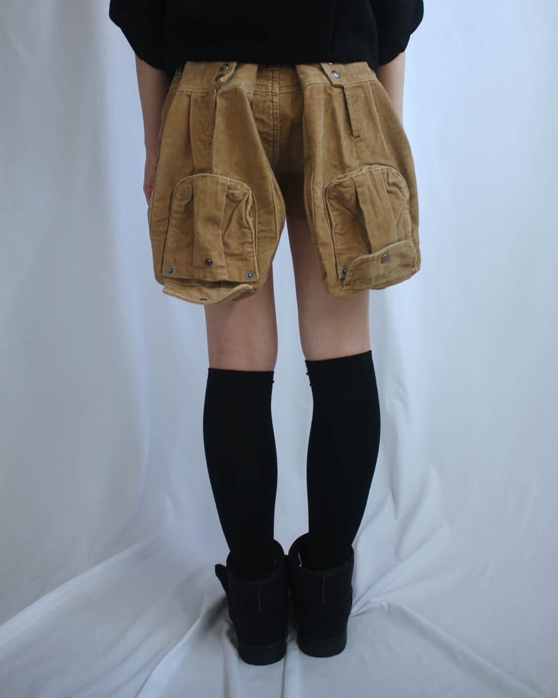 Cargo micro B-ear ochre shorts 상품이미지5