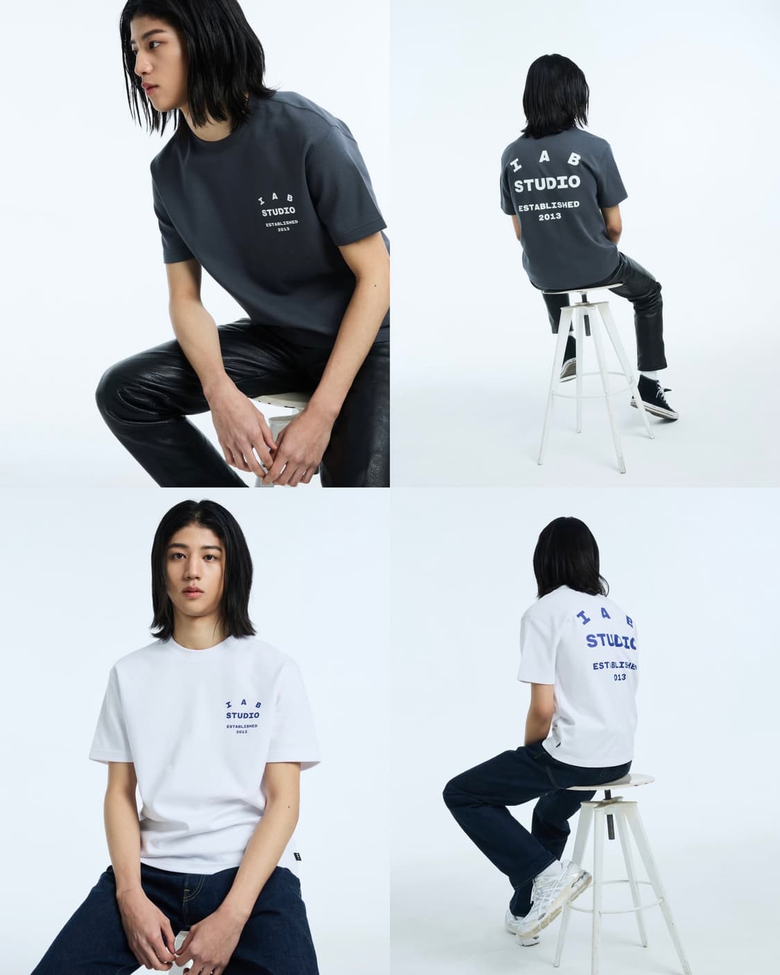 [L / XL] 아이앱 스튜디오 26 반팔 티셔츠 (화이트 / 차콜) 상품이미지3