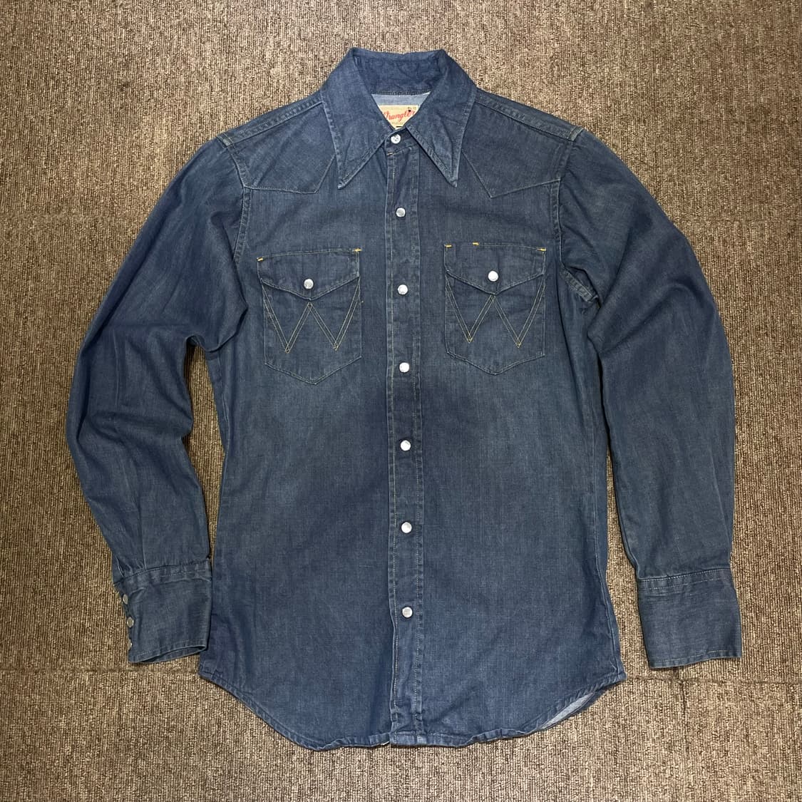 60~70s Wrangler 랭글러 웨스턴 데님 셔츠 슬림핏 상품이미지6