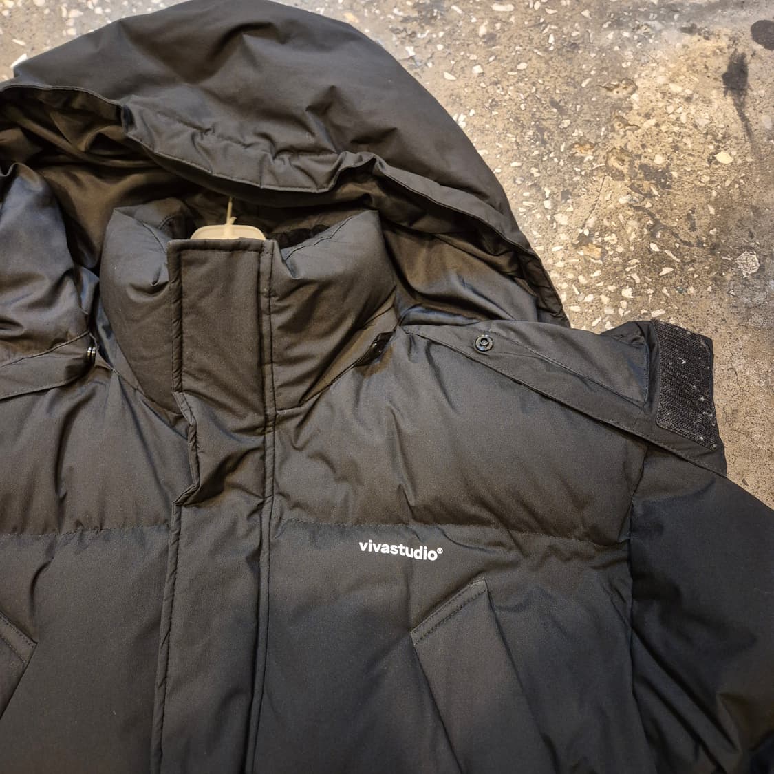 M 비바스튜디오 블랙 오리털 롱패딩  상품이미지8