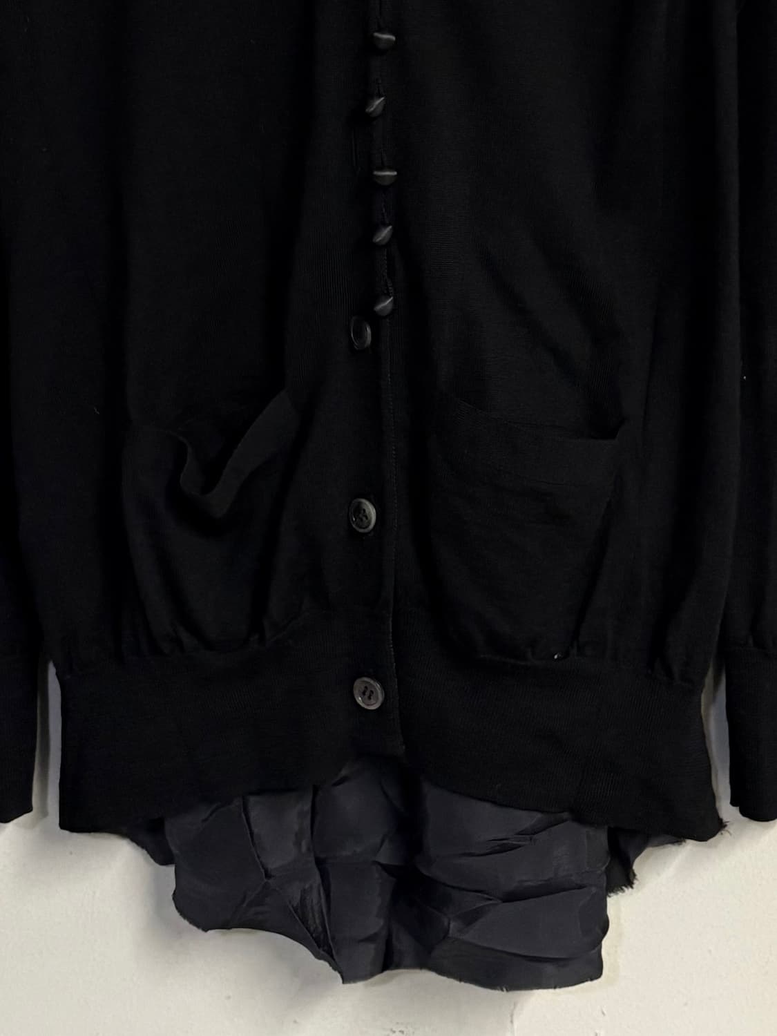 SACAI LUCK back pleats cardigan black 1  상품이미지4