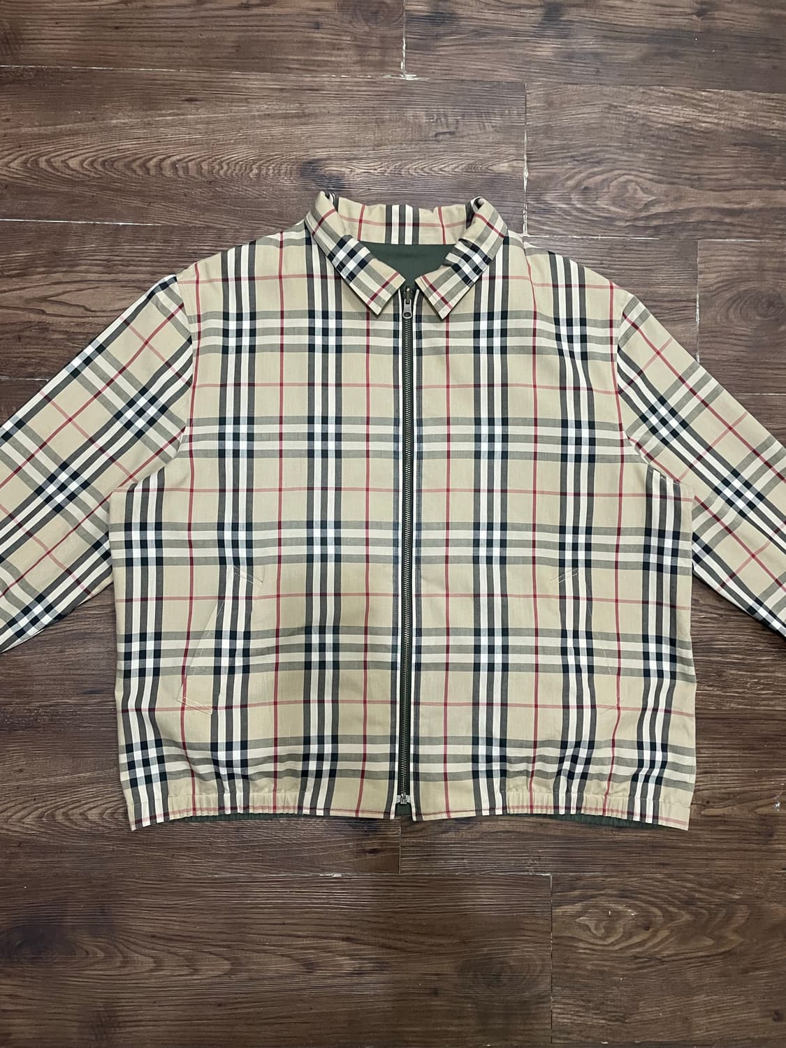 버버리 90s 리버시블 노바체크 블루종 해링턴 자켓 상품이미지1