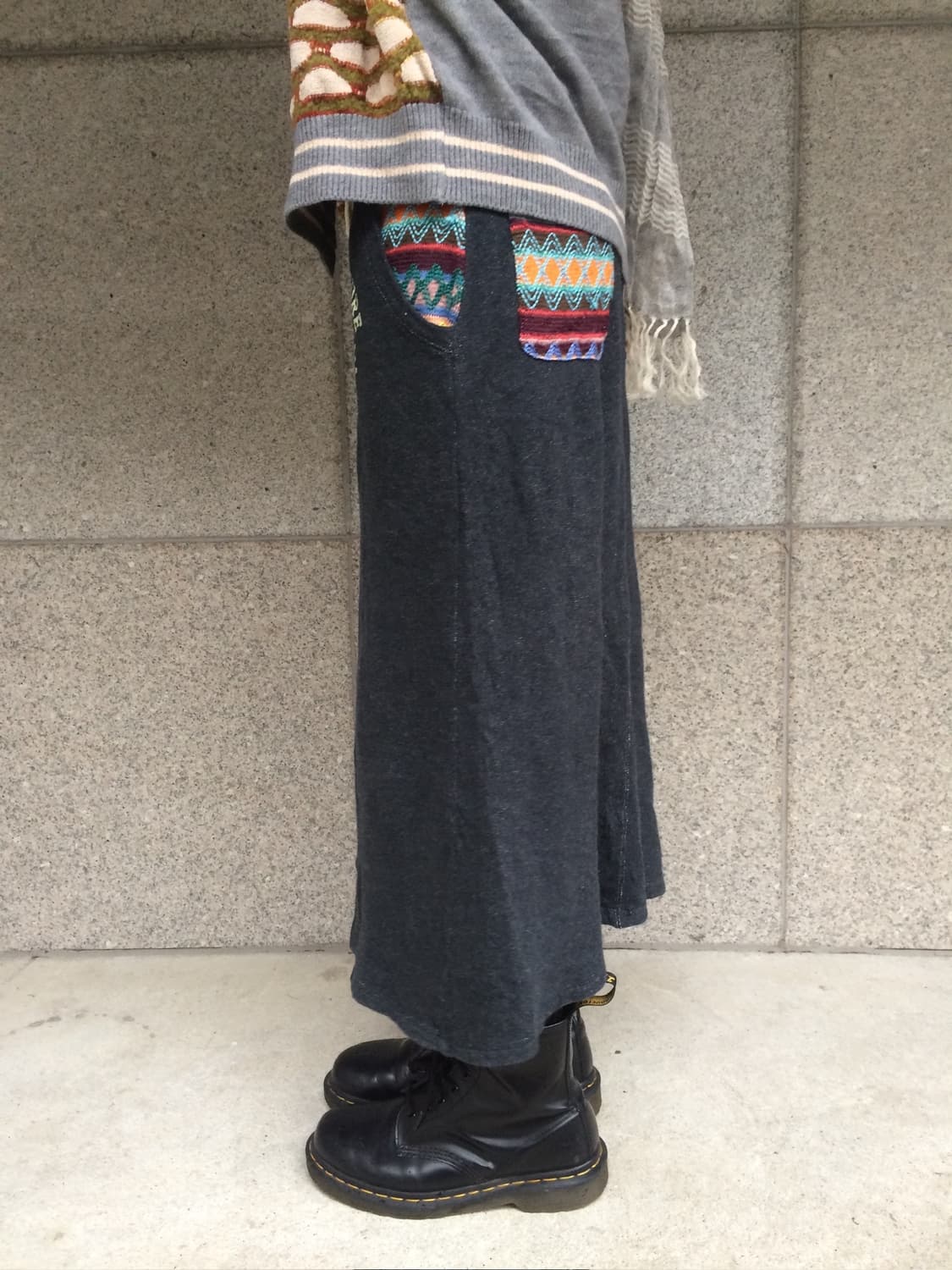 패치 스웻 롱 스커트 상품이미지3