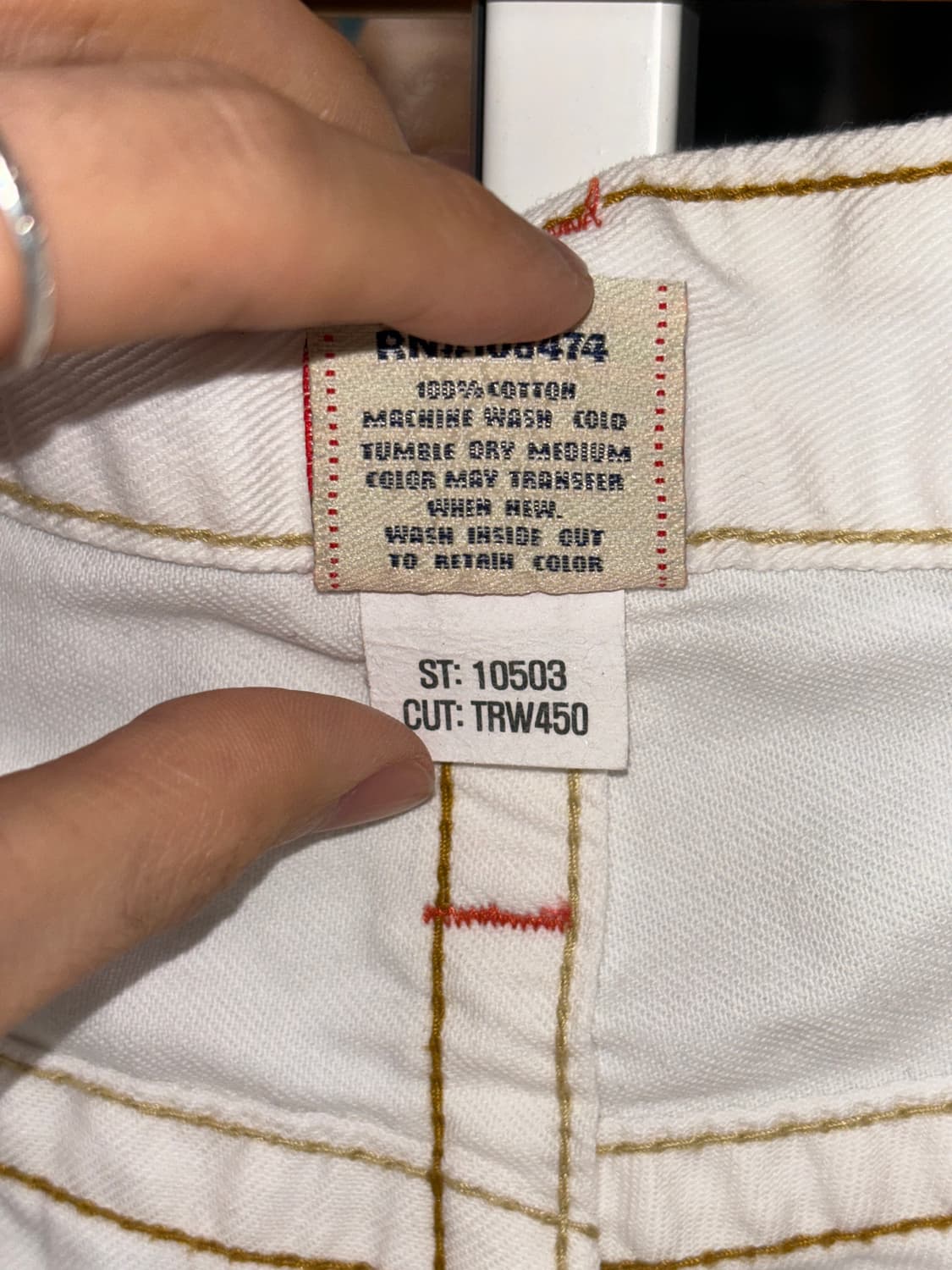 트루릴리전 화이트 로우라이즈 플레어진 상품이미지10