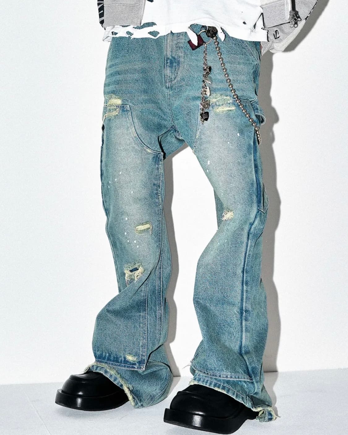 스키즘인듀싱 더블니 부츠컷 팬츠 상품이미지1