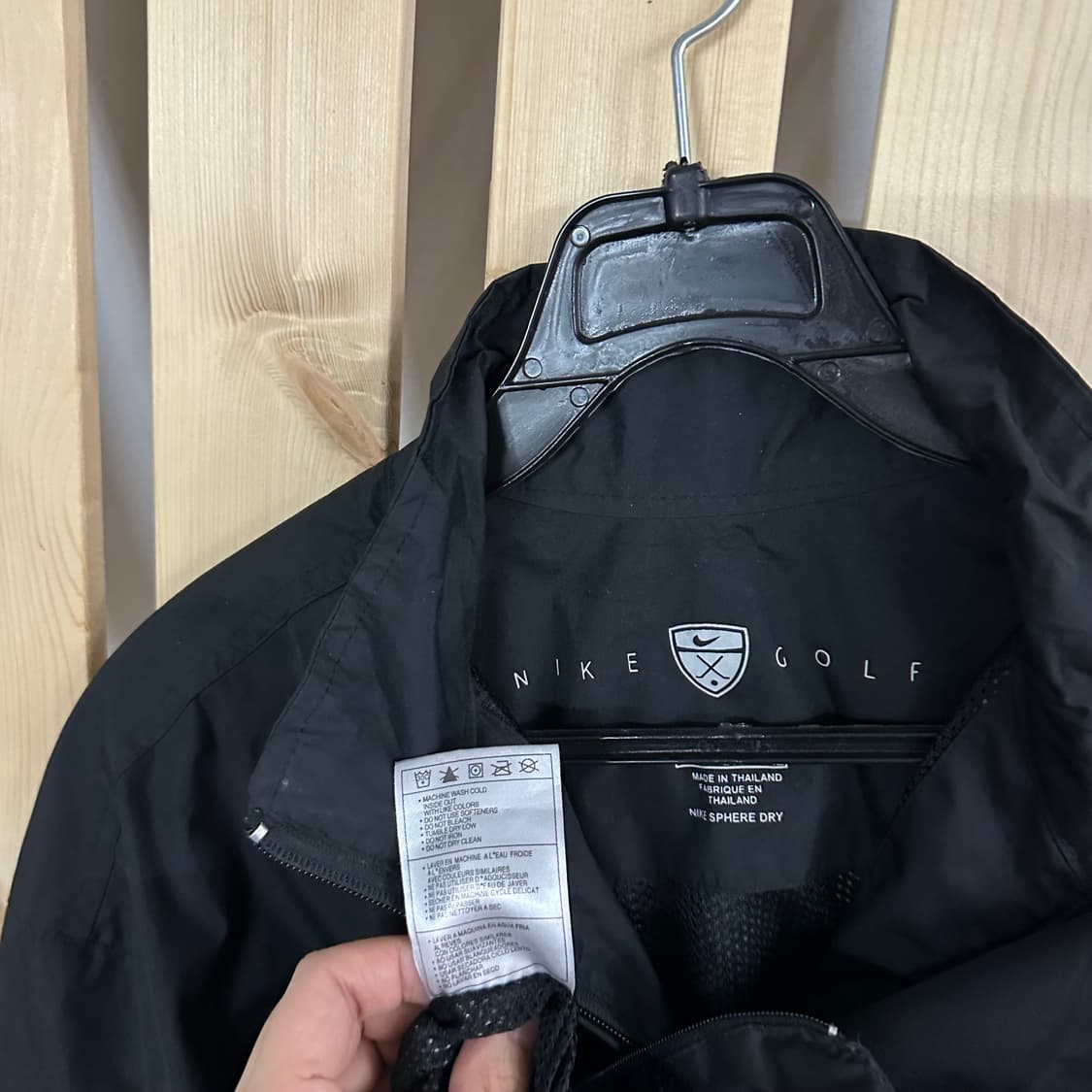 (XL 소매 반팔로 탈부착 가능) 나이키 골프 블랙 반집업 아노락 자켓 상품이미지4